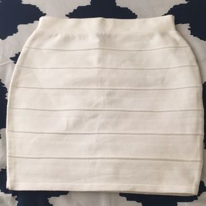 Cream pencil skirt
